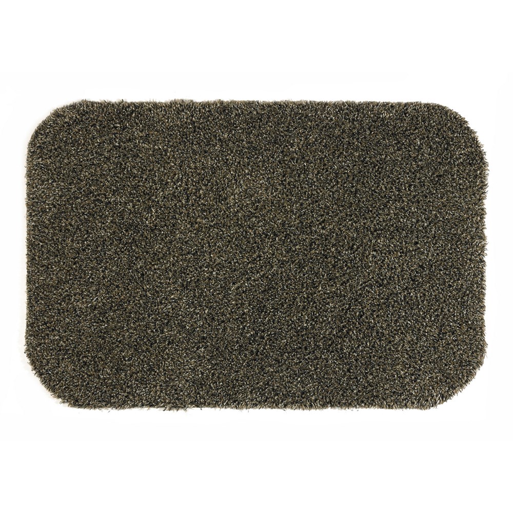 Latex Anti Slip Washable Plain Doormat in Seal Brown